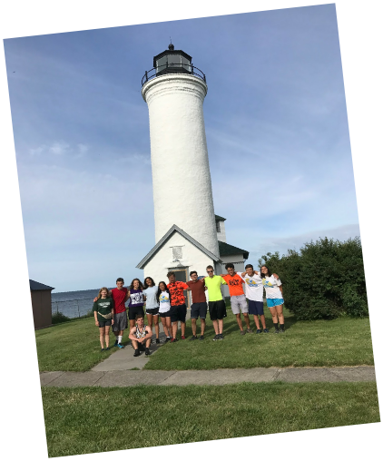 Teen Treks Lake Ontario bicycles around Lake Ontario and visits Tibbetts Point Lighthouse hostel